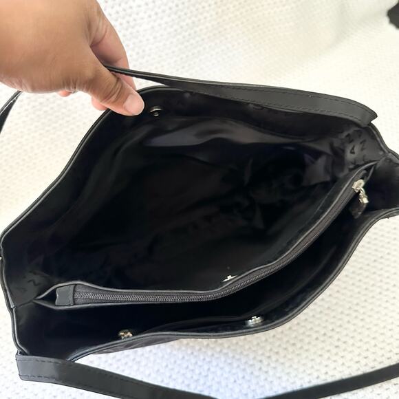 Kangol Australia Black PVC Brand Spell Out Vintage Medium Shoulder Bag Y2K Shine - Picture 12 of 15